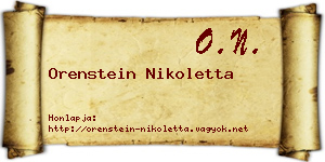 Orenstein Nikoletta névjegykártya